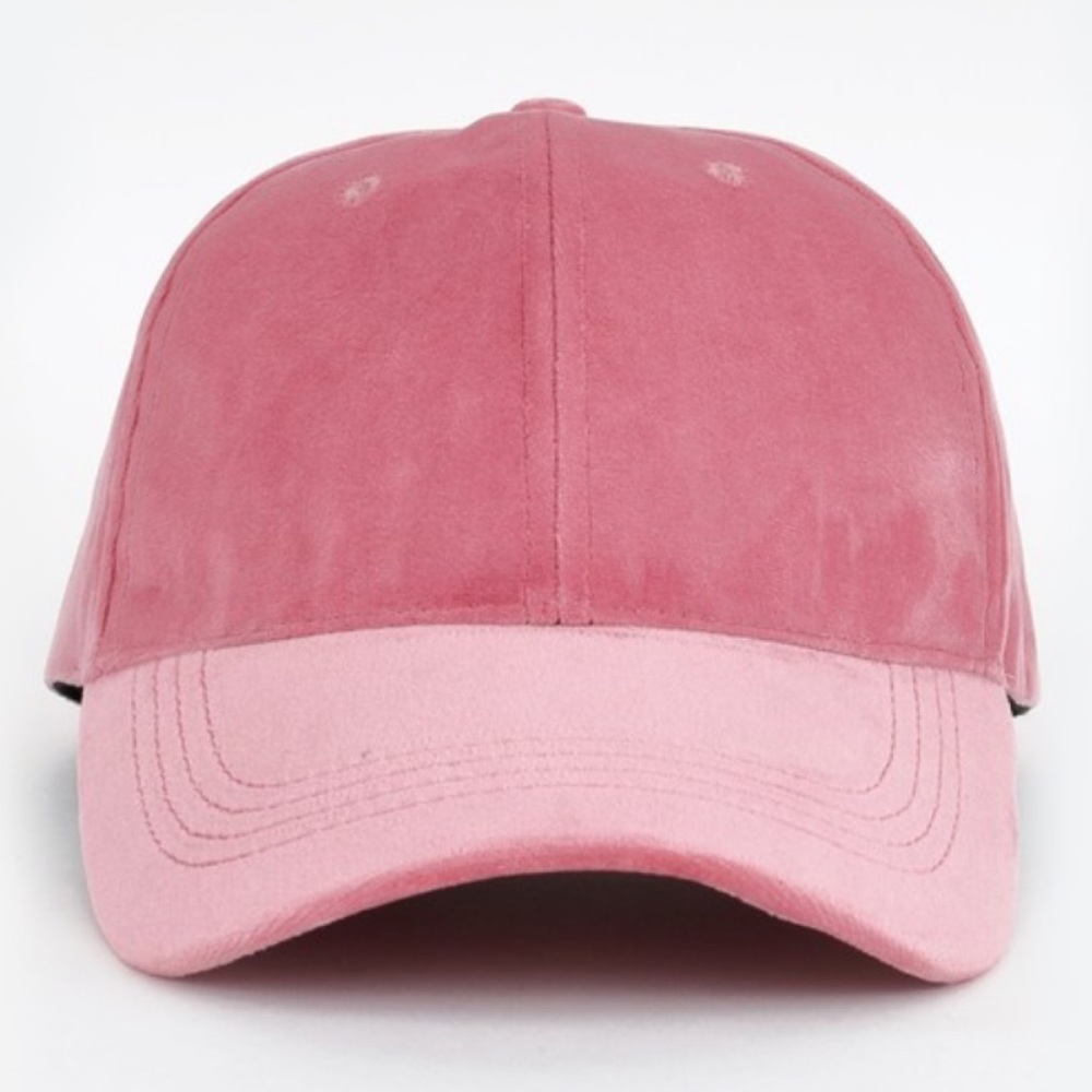 Pink Velvet Baseball Cap Adjustable - Picture 4 of 6